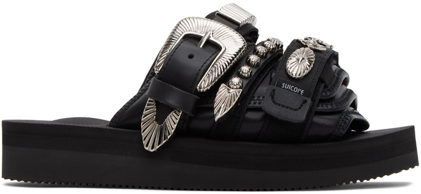 Black Suicoke Edition Moto Sandals