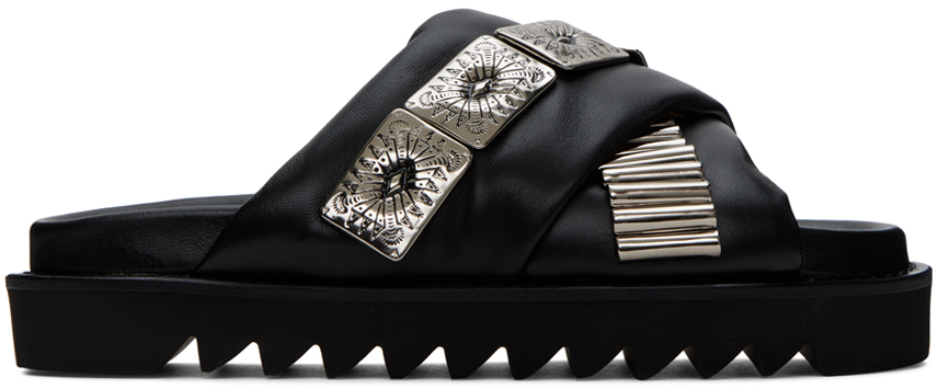 SSENSE Exclusive Black Leather Slippers