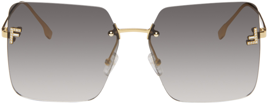 FENDI FIRST Rimless Metal Sunglasses