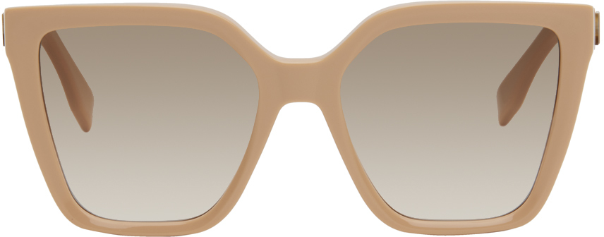 Fendi Beige Cat-eye Sunglasses In 5572f