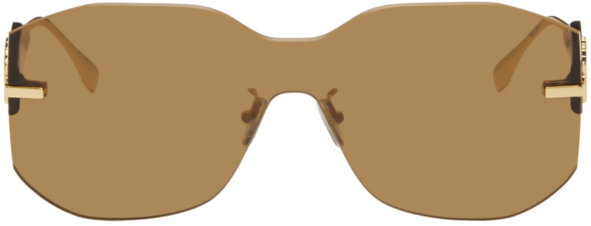 Fendi Gold Graphy Sunglasses In 0030e