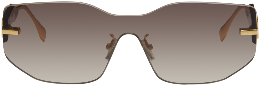 Shop Fendi Brown Graphy Sunglasses In 0031f