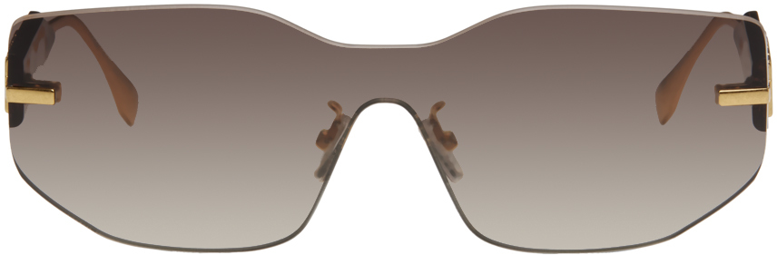 Fendi Men's Fendigraphy Geometric Sunglasses - Grey Brown One-Size