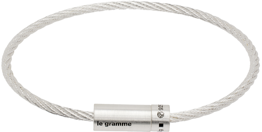 Silver 'Le 9g' Cable Bracelet by Le Gramme on Sale