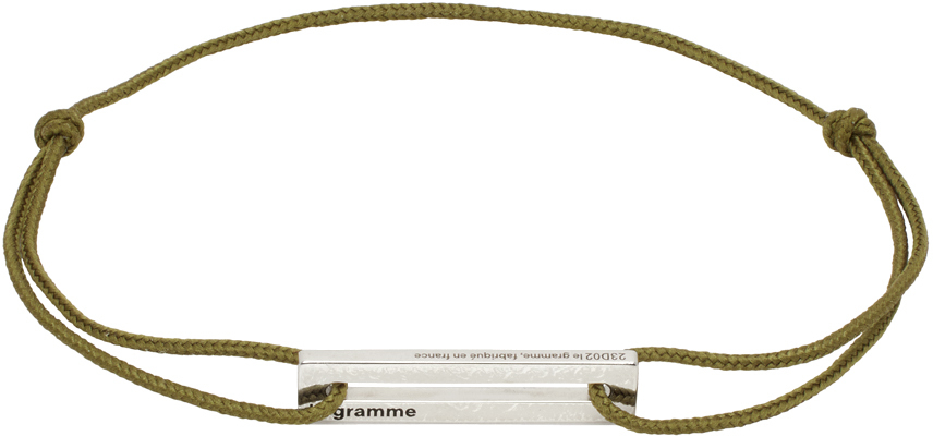 Khaki 'Le 1.7g' Punched Cord Bracelet