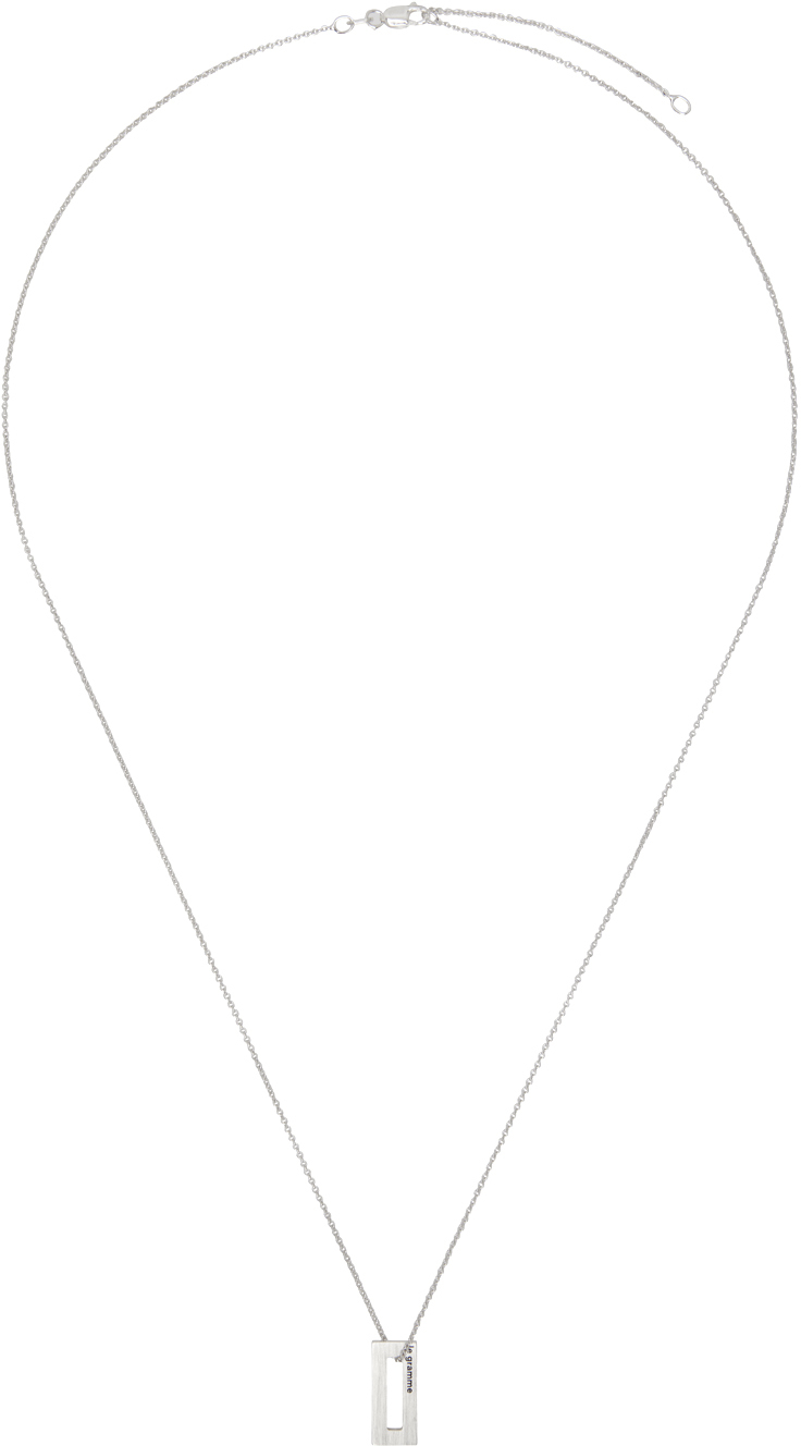 Le Gramme Silver 'Le 1.5 Grammes' Rectangle Pendant Necklace