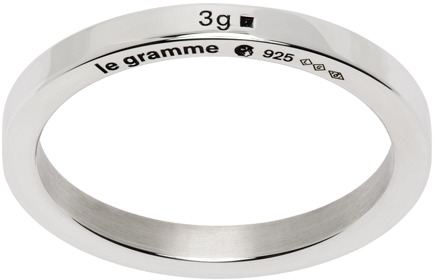 Silver 'La 3g' Ribbon Ring