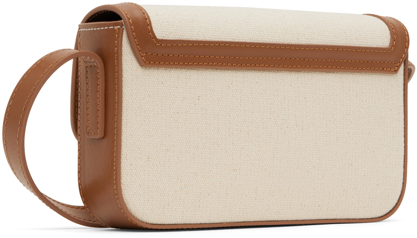Palm Angels Palm-motif Canvas Cross Body Bag In Beige Gold