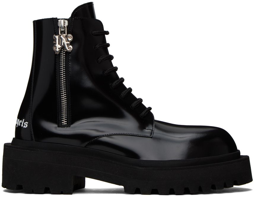 Palm Angels Black PA Combat Boots