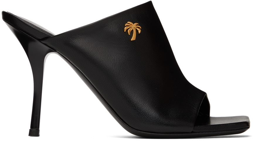 【関税込み】Palm Angels ブラック Palm ミュール Palm Angelsのブラック Palm オープントゥ ミュールがセール中