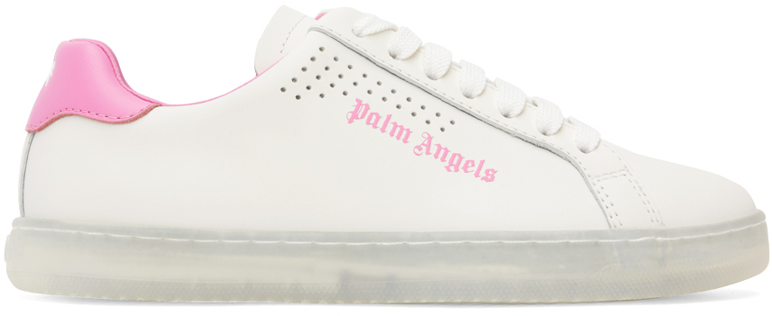 White & Pink Palm One Sneakers by Palm Angels on Sale
