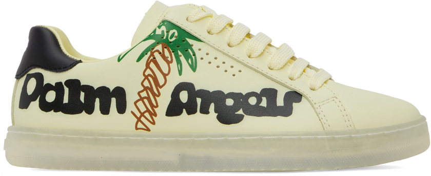 Shop Palm Angels Yellow Palm One Sketchy Logo Sneakers In Yellow Black