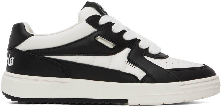 Shop Palm Angels Black & White University Sneakers In White Black