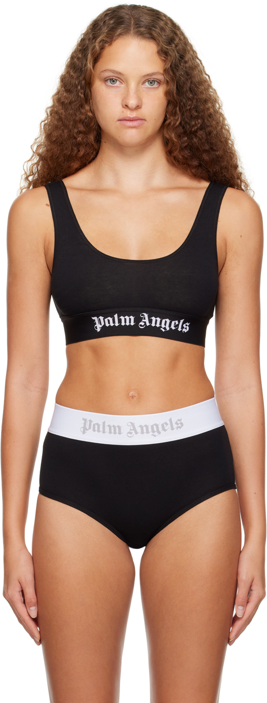 Buy Palm Angels Classic Logo Bra 'Black/Light Grey' - PWUB002S23FAB0011005
