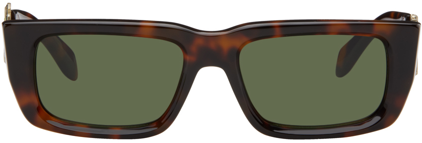 Shop Palm Angels Tortoiseshell Milford Sunglasses In Havana Green