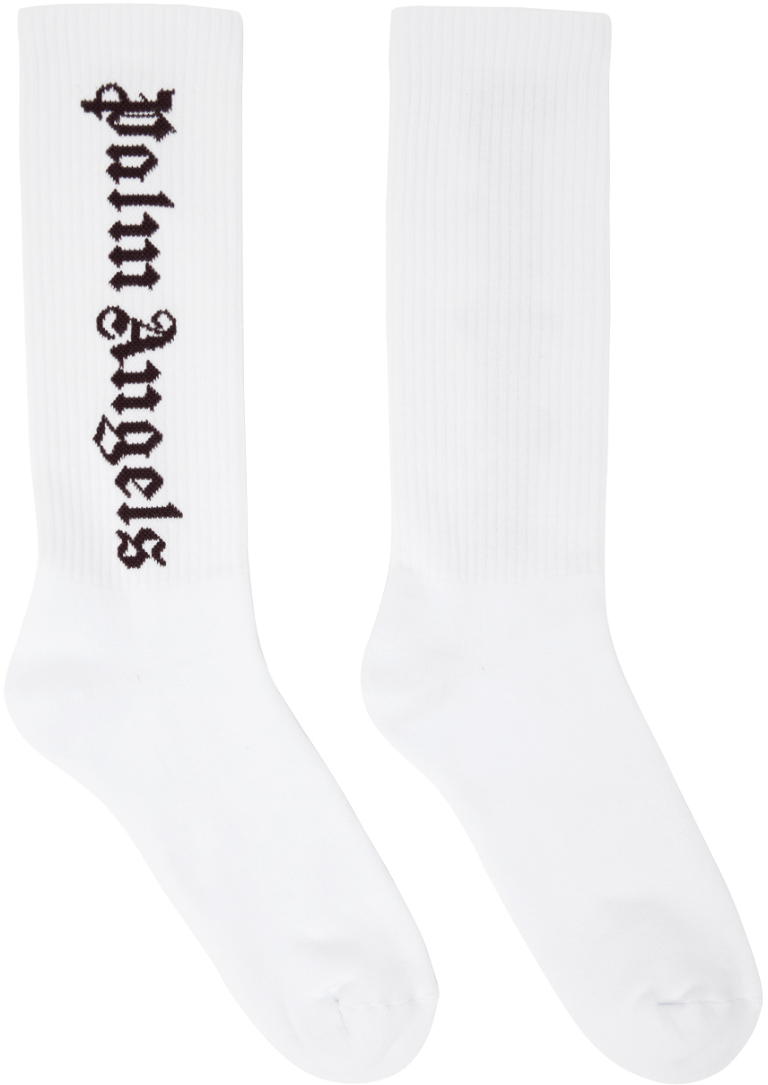 White Classic Logo Socks