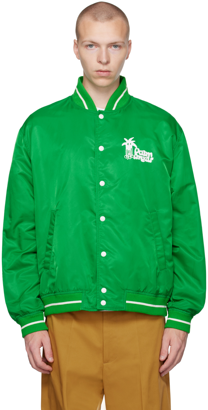 PALM ANGELS GREEN DOUBY BOMBER JACKET
