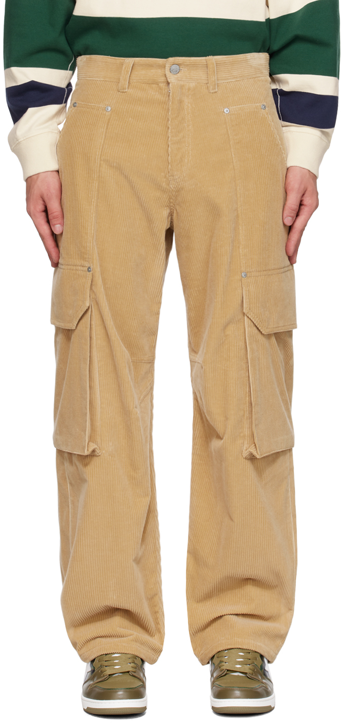 Beige Relaxed-Fit Cargo Pants