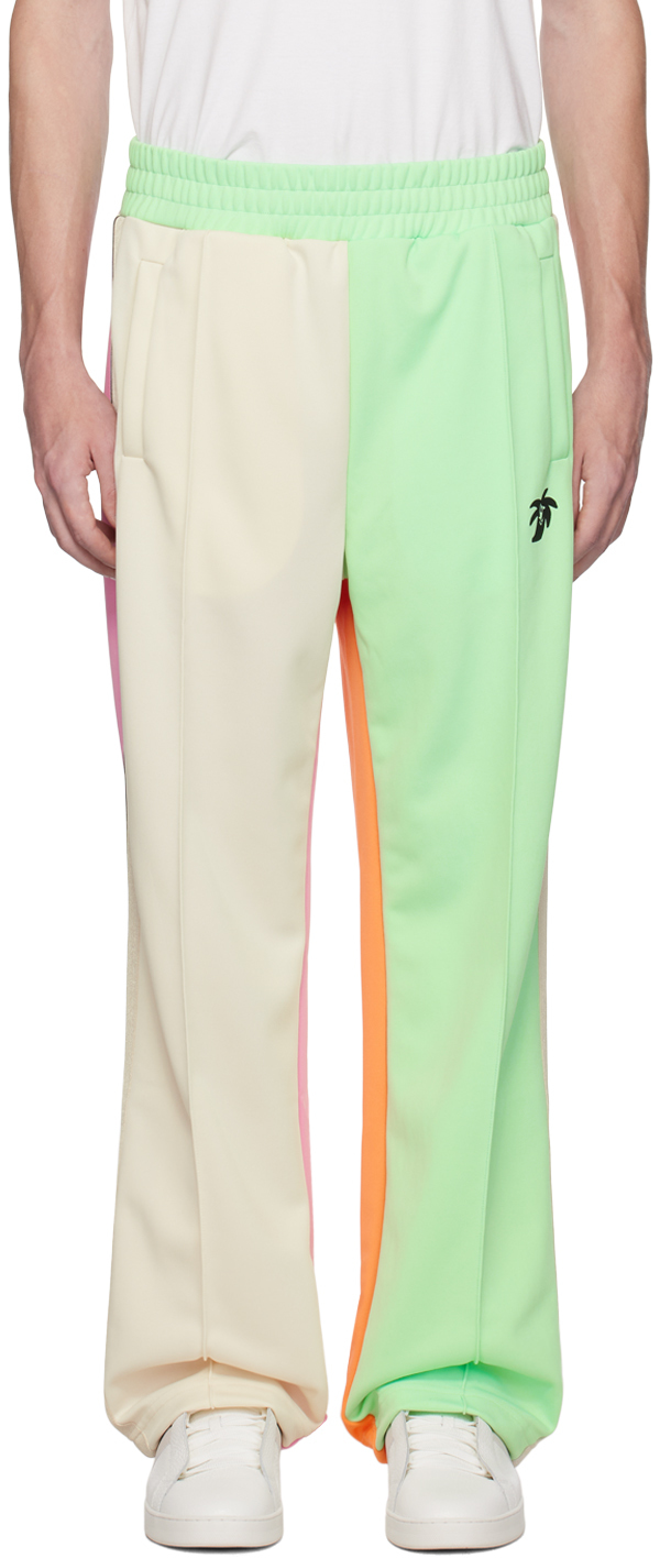 Shop Palm Angels Multicolor Hunter Sweatpants In Light Green