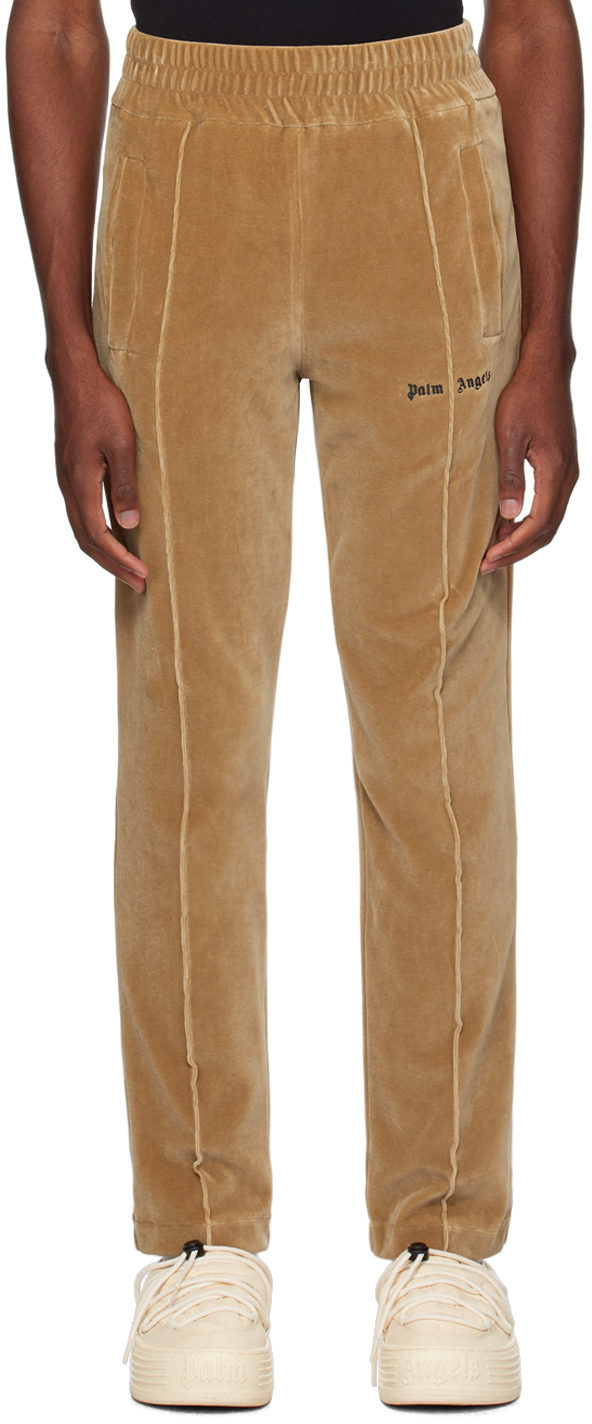 Beige Embroidered Sweatpants