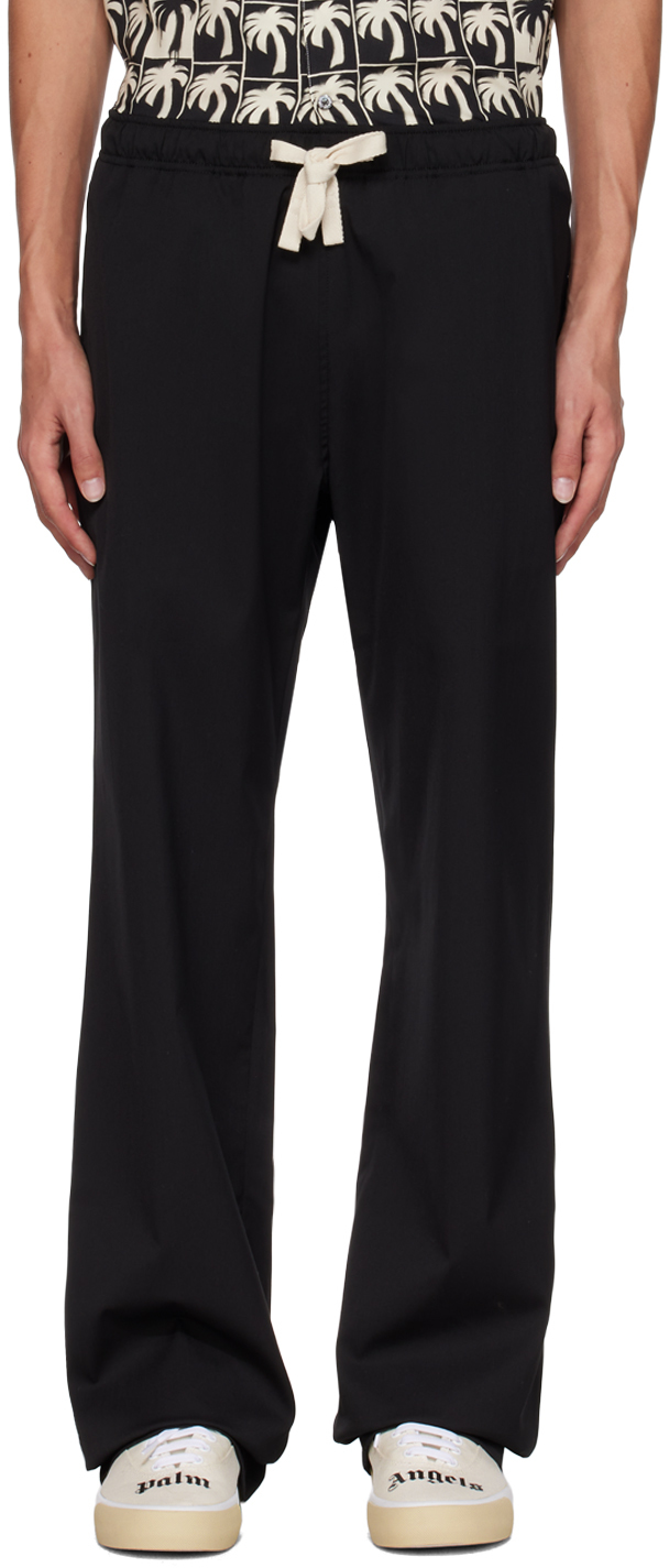 Black Embroidered Straight Pants