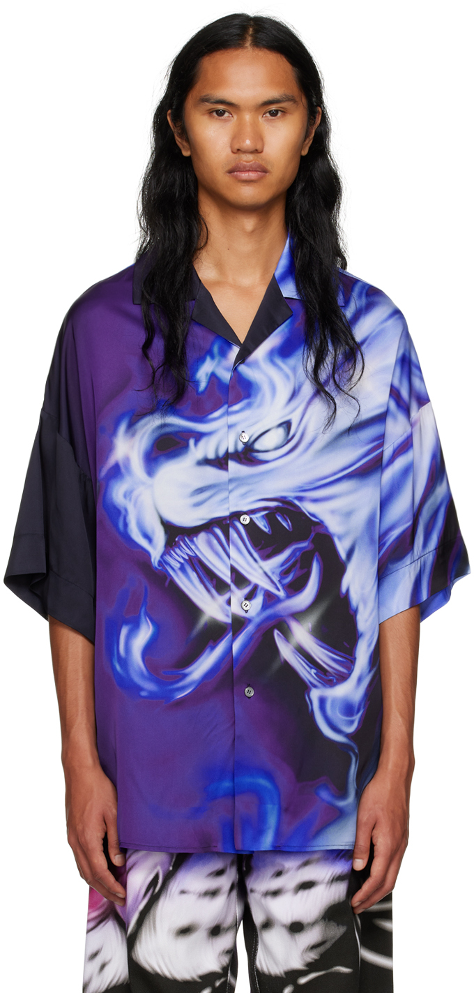 Gerrit Jacob Purple Printed Shirt In Lilac