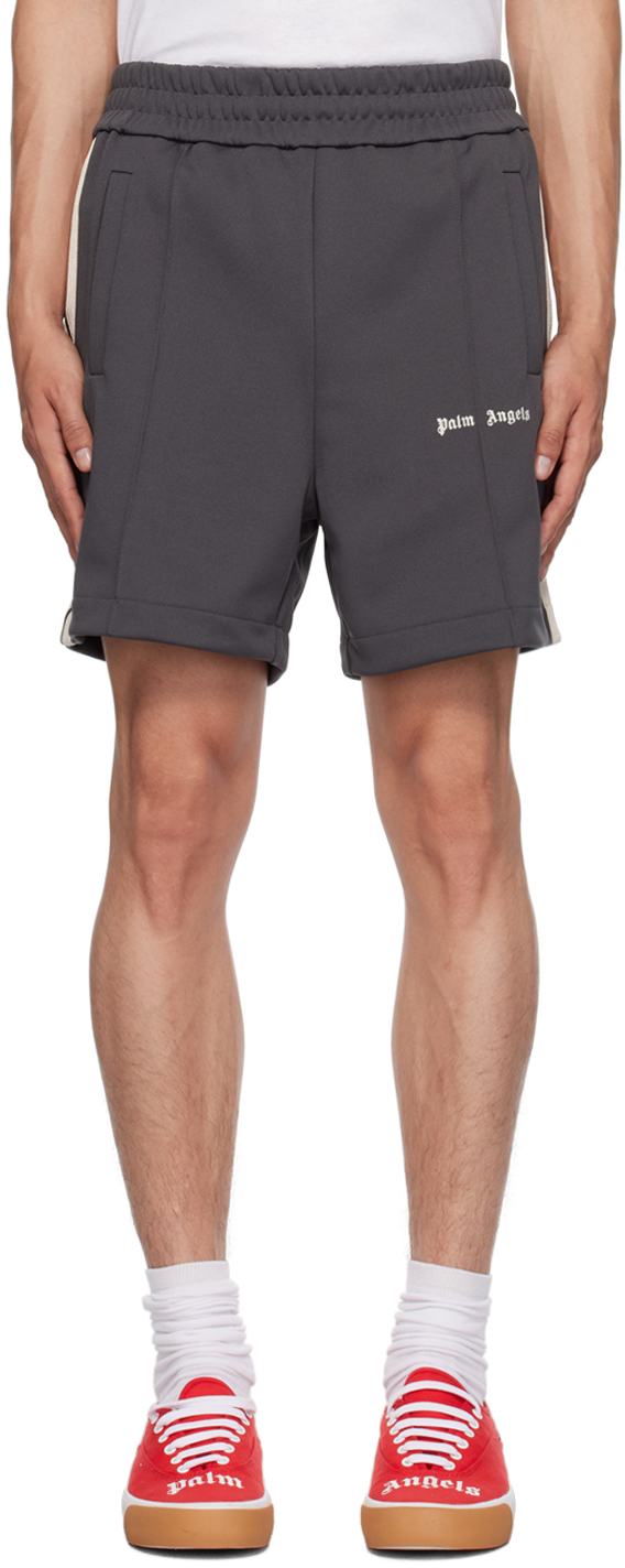 Palm Angels Classic Track Shorts In Melange Grey