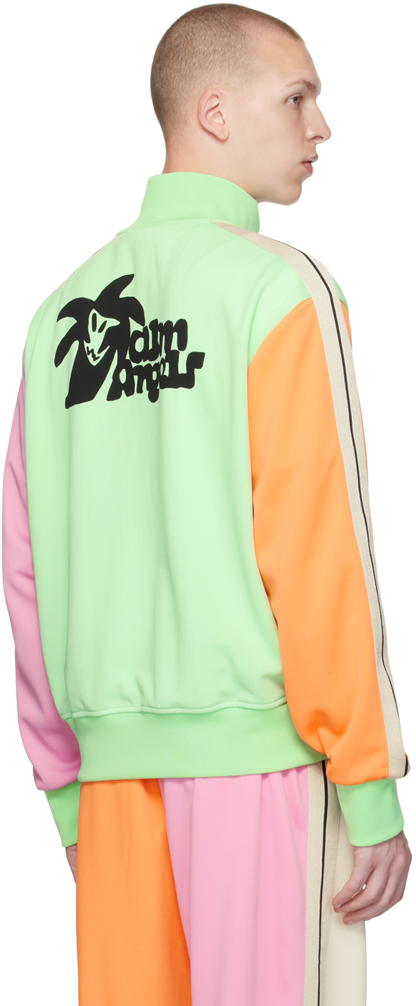 Palm Angels Hunter Colorblock Track Jacket In Light Green