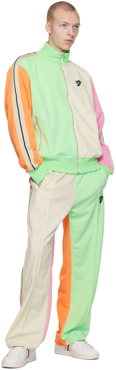 Palm Angels Hunter Colorblock Track Jacket In Light Green