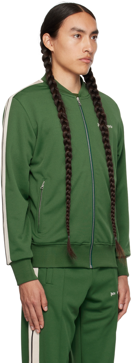 PALM ANGELS GREEN EMBROIDERED TRACK JACKET