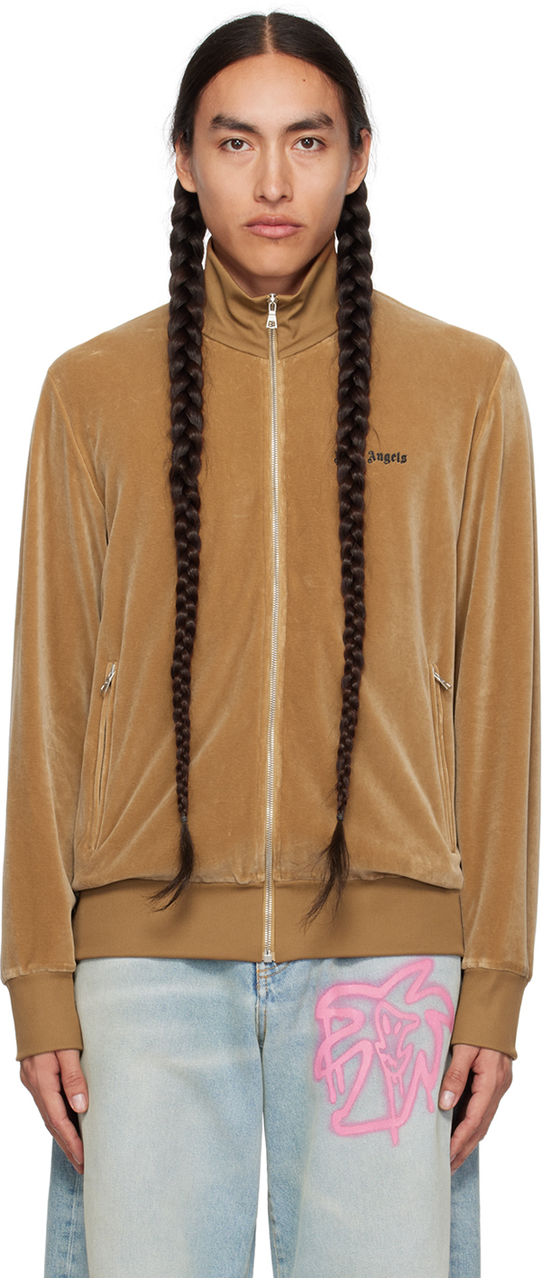 Beige Embroidered Track Jacket
