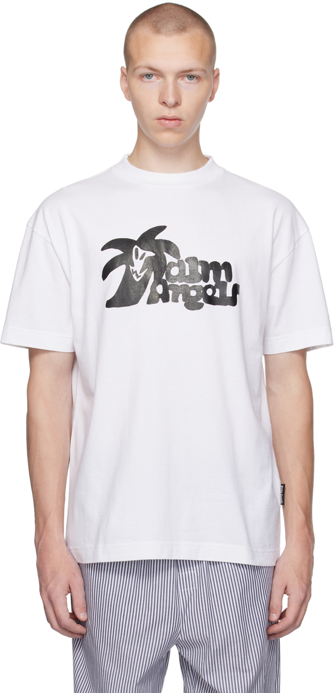 Shop Palm Angels White Hunter T-shirt In White Black