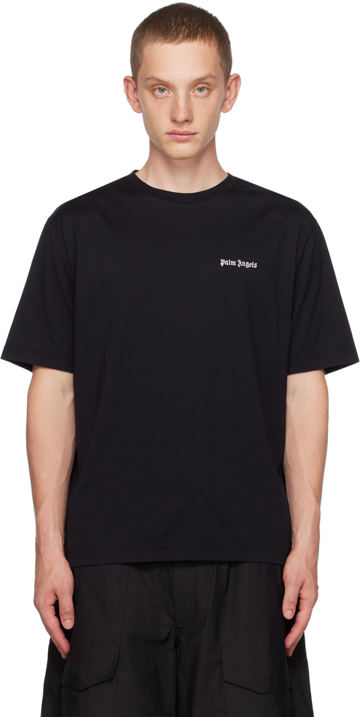 Palm Angels Black Embroidered T-Shirt