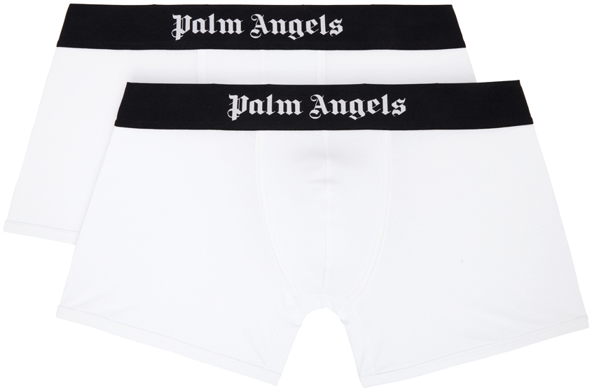 Palm Angels Two-pack White Boxers In White Black