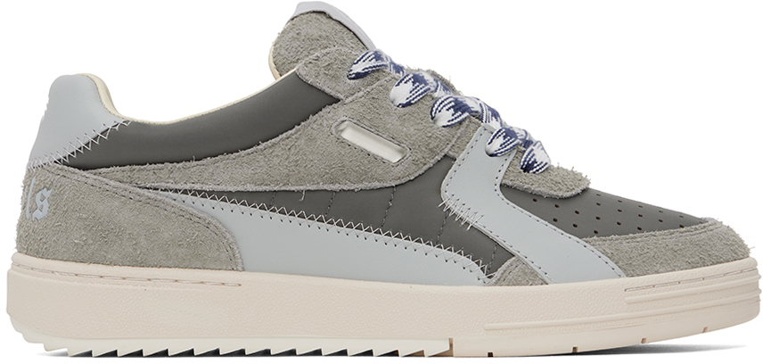 Palm Angels Gray University Sneakers In Grey Light Green