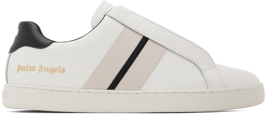 Shop Palm Angels White Embossed Sneakers In White Black