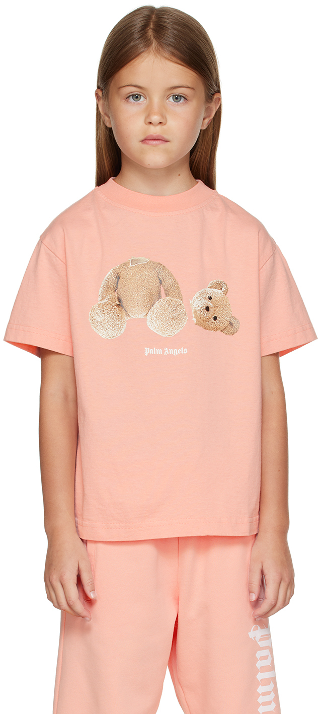 Palm Angels Pink Classic Bear T-shirt In Red