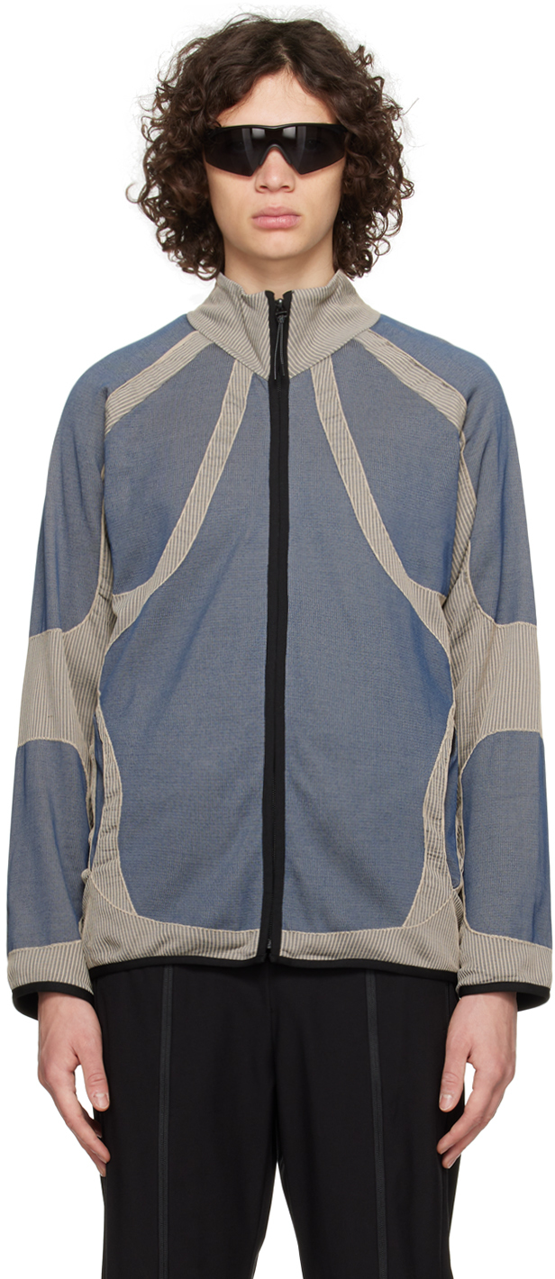 J.L - A.L _J.L - A.L_ Blue & Beige Liquid Track Jacket | Smart Closet