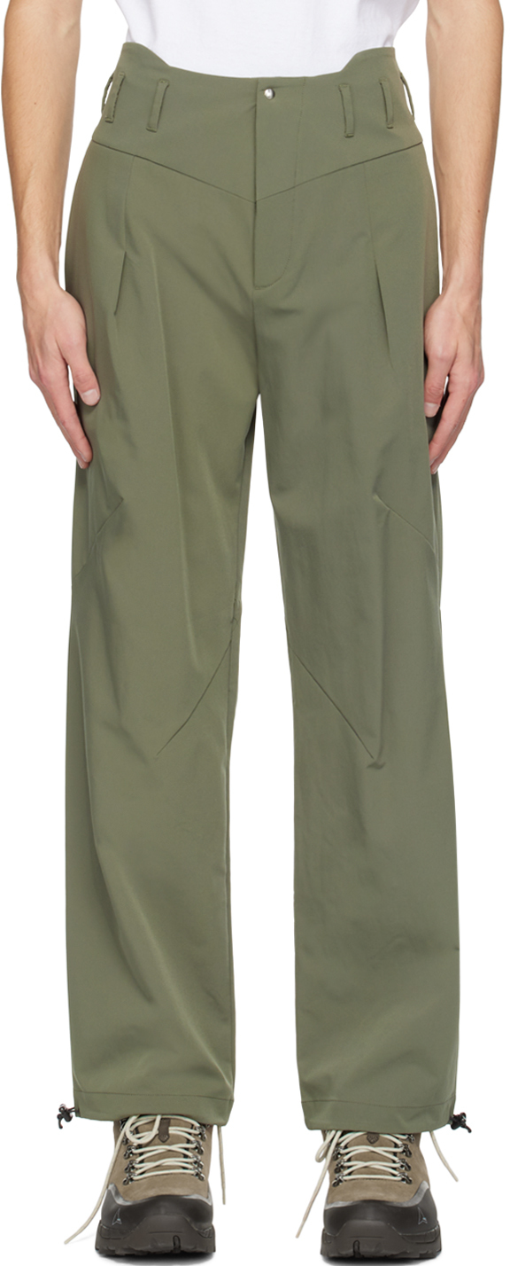 DARTED CROSSOVER TROUSERS - Green