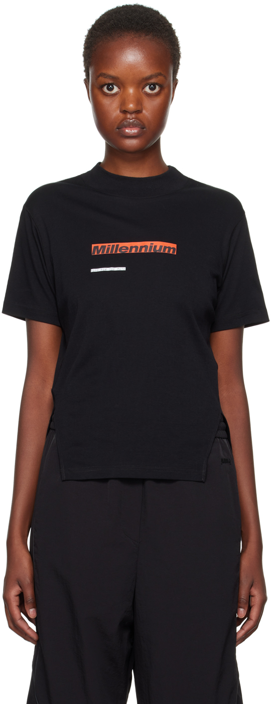 Black 'Millenium' Split T-Shirt