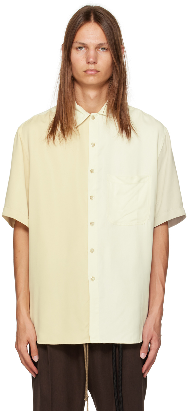 Song For The Mute Off-white & Beige Oversized Shirt