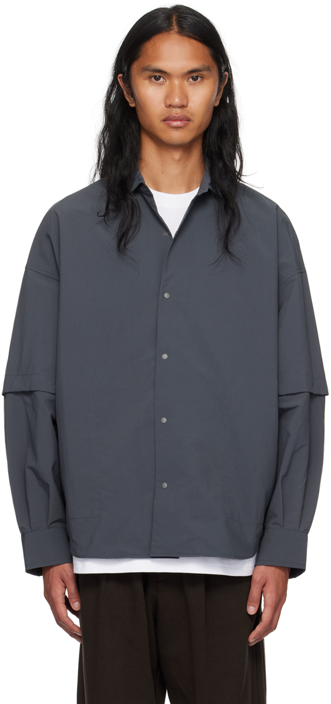 Gray Detachable Sleeve Shirt by meanswhile on Sale