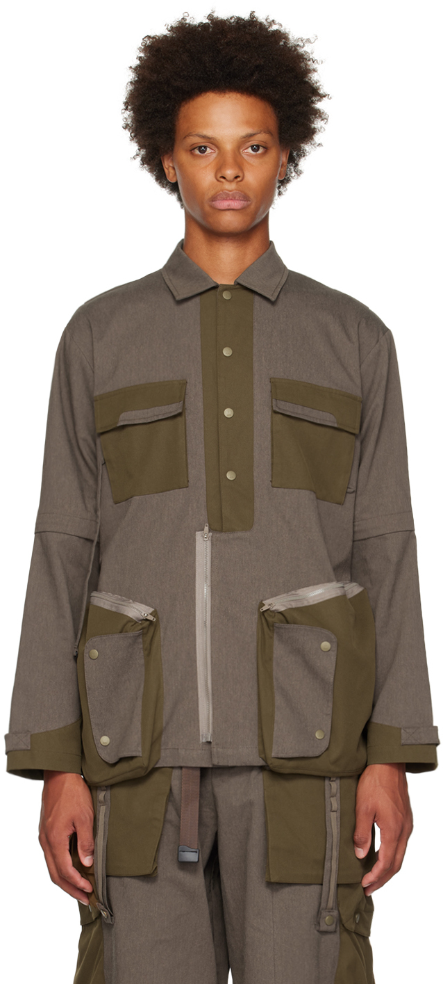 Archival Reinvent Brown Detachable Sleeve Jacket