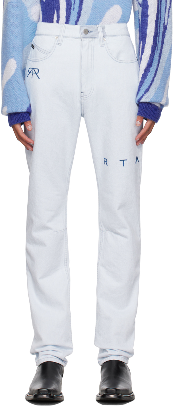 Shop Rta Blue Slim Jeans In Ice Blue