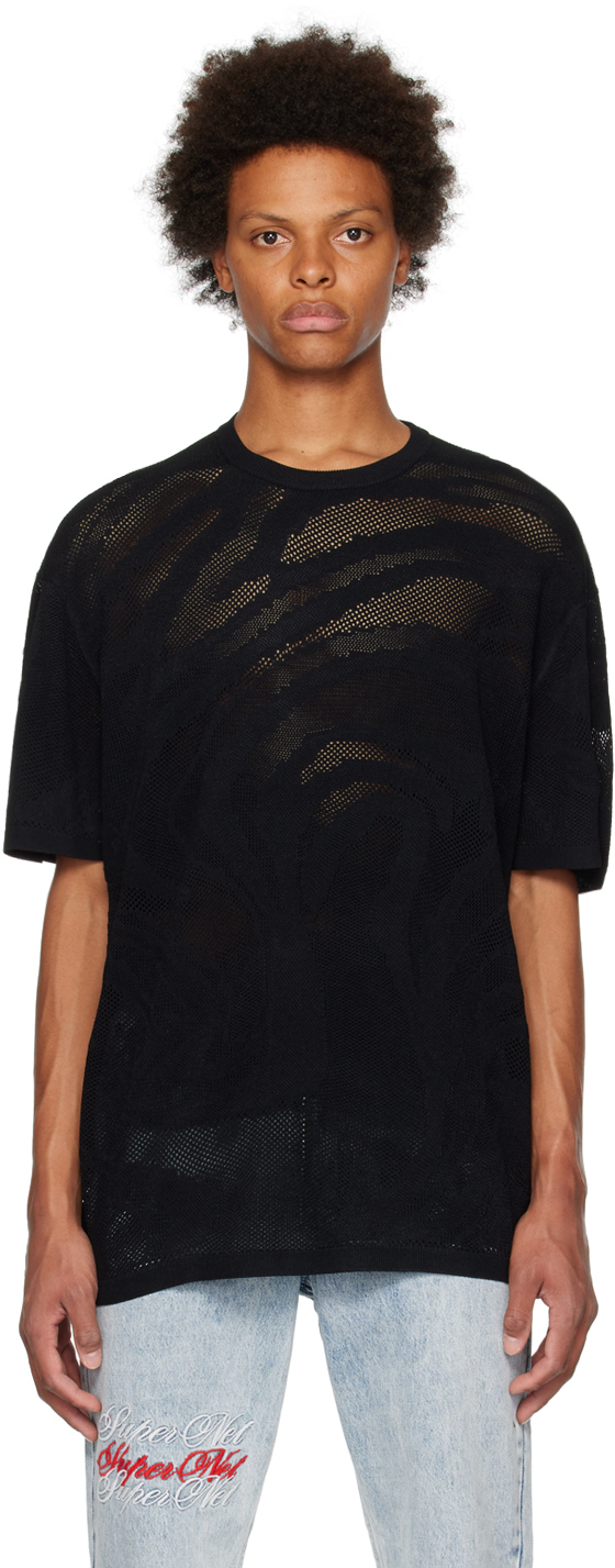 Rta Black Oversized T-shirt In Black Swirl
