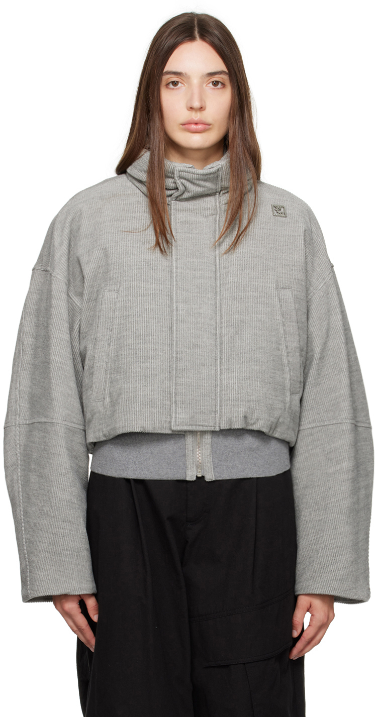 Wooyoungmi Gray Oversized Down Jacket In Grey