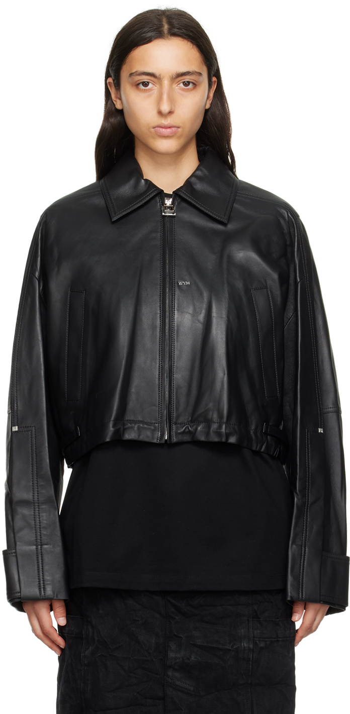 Wooyoungmi: Black Cropped Leather Jacket | SSENSE