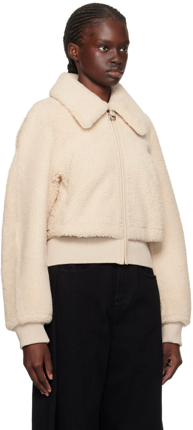 WOOYOUNGMI BEIGE LAYERED SHEARLING JACKET