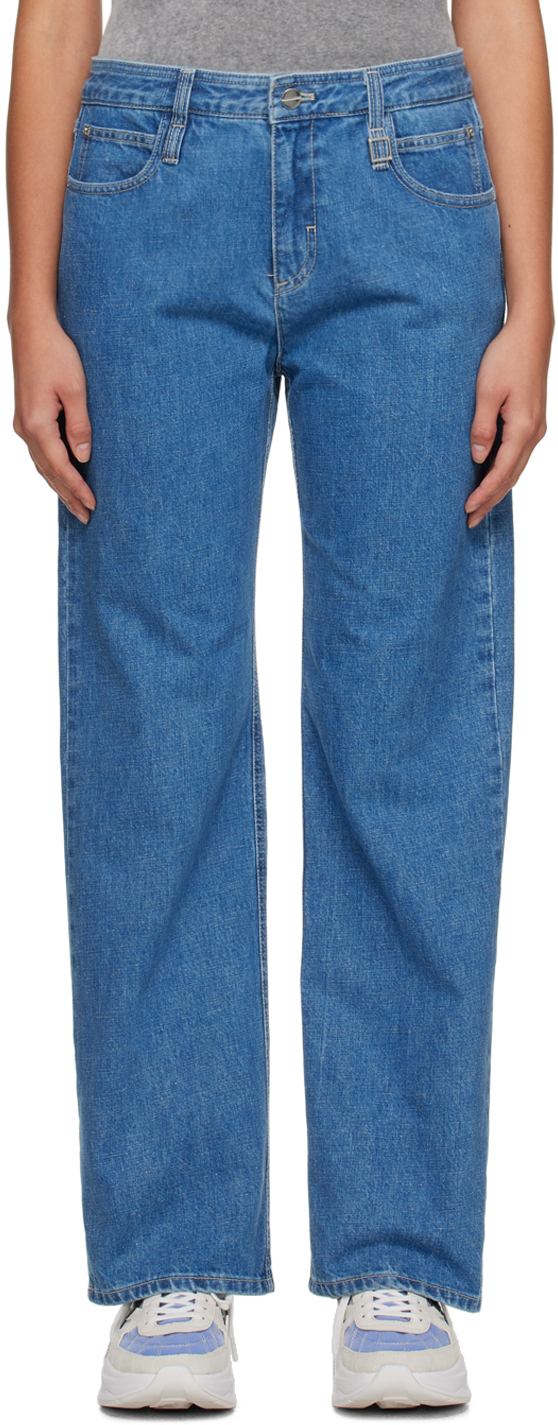 Wooyoungmi Blue Straight-leg Jeans In Blue 861l