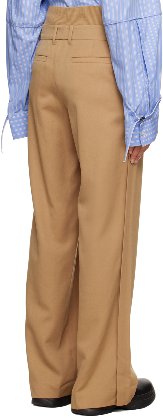 WOOYOUNGMI BEIGE PANELED TROUSERS 